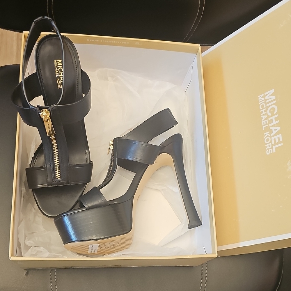 Michael Kors Black Heels with Chunky Design